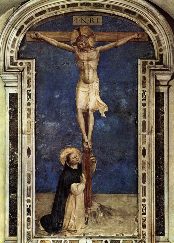 02761 Sv Dominykas adoruoja Nukryziuotaji Fra Angelico 1441 42 3266 800 800 85