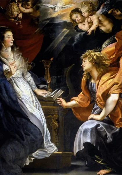 Apreiškimas Švč. Mergelei Marijai. Peter Paul Rubens, 1609-10.