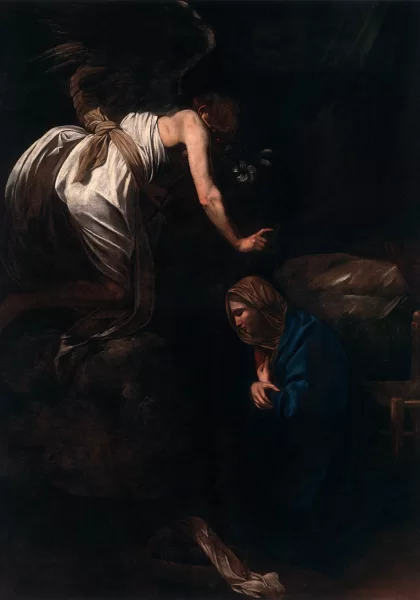 Apreiškimas Švč. Mergelei Marijai. Caravaggio, 1608-09.