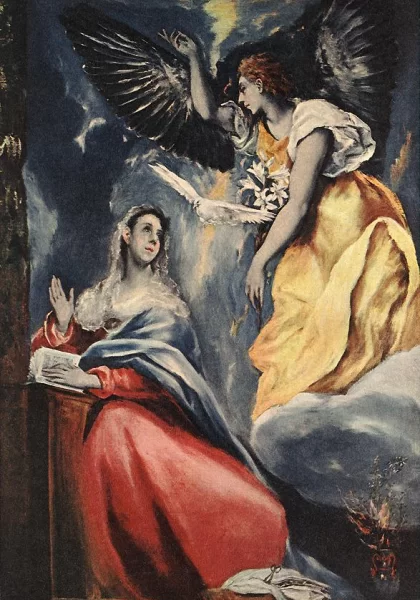 Apreiškimas Švč. Mergelei Marijai. El Greco, 1600.