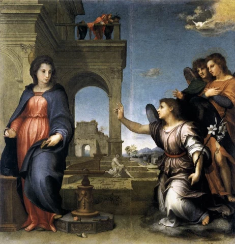 Apreiškimas Švč. Mergelei Marijai. Andrea del Sarto, 1512-13.