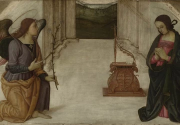Apreiškimas Švč. Mergelei Marijai. Giannicola di Paolo, 1490.