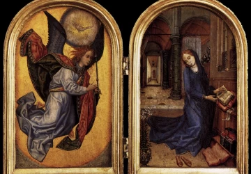 Apreiškimas Švč. Mergelei Marijai. Nežinomas flamandų meistras, 1490.