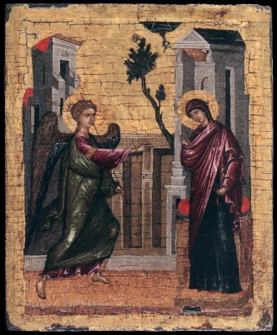 Apreiškimas Švč. Mergelei Marijai. Nežinomas kretietis ikonų tapytojas, 1450-1500.
