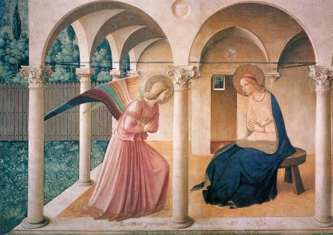 Apreiškimas Švč. Mergelei Marijai. Fra Angelico, 1442-43.