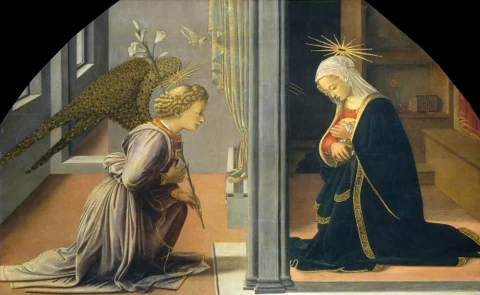 Apreiškimas Švč. Mergelei Marijai. Fra Filippo Lippi, 1435-40.