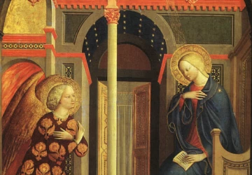 Apreiškimas Švč. Mergelei Marijai. Masolino da Panicale, 1425-30.