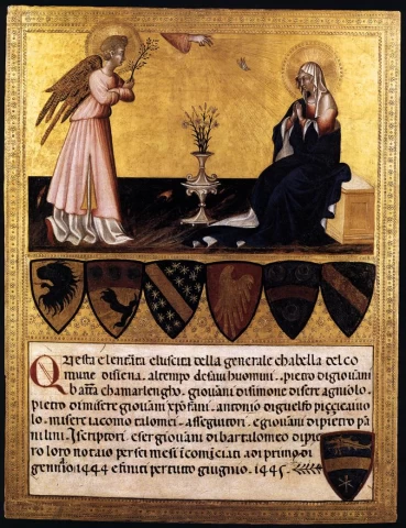 Apreiškimas Švč. Mergelei Marijai. Giovanni di Paolo.