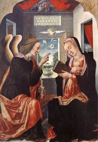 Apreiškimas Švč. Mergelei Marijai. Bartolomeo Vivarini.