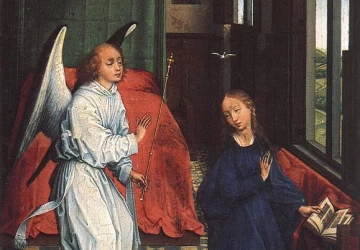 Apreiškimas Švč. Mergelei Marijai. Rogier van der Weyden.