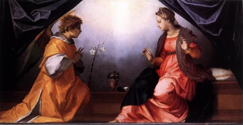Apreiškimas Švč. Mergelei Marijai. Andrea del Sarto, apie 1528.
