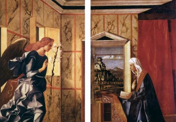 Apreiškimas Švč. Mergelei Marijai. Giovanni Bellini, apie 1500.