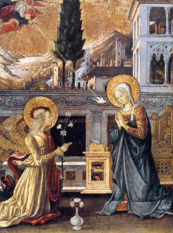 Apreiškimas Švč. Mergelei Marijai. Benedetto Bonfigli, apie 1455.