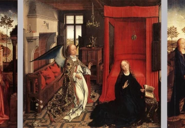 Apreiškimas Švč. Mergelei Marijai. Rogier van der Weyden, apie 1440.