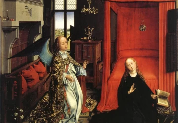 Apreiškimas Švč. Mergelei Marijai. Rogier van der Weyden, apie 1440.