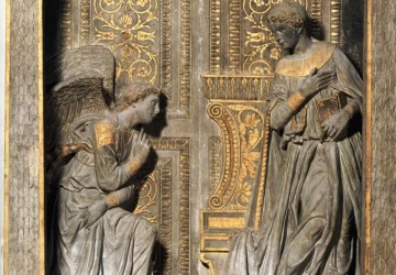 Apreiškimas Švč. Mergelei Marijai. Donatello, apie 1435.