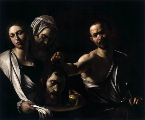 Salomė su šv. Jono Krikštytojo  galva. Caravaggio, 1609-10.