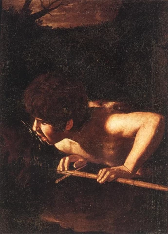 Šv. Jonas Krikštytojas prie šulinio. Caravaggio, 1607-08.