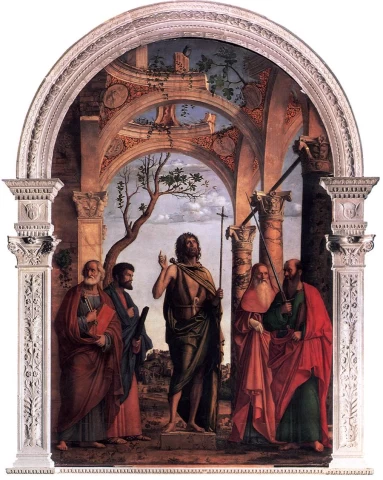 Šv. Jonas Krikštytojas su šventaisiais. Cima da Conegliano, 1491-92.