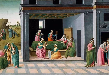 Scenos iš šv. Jono Krikštytojo gyvenimo. Bartolomeo di Giovanni, 1490-95.