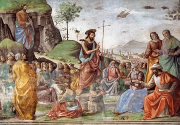 Šv. Jonas Krikštytojas pamokslauja. Domenico Ghirlandaio, 1486-90.