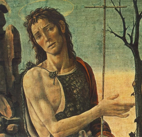 Šv. Jonas Krikštytojas (detalė). Jacopo del Sellaio, apie 1485.