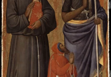 Šv. Jonas Krikštytojas ir šv. Antanas Paduvietis su donoru Bonifacu Lupi. Tommaso del Mazza, apie 1386.