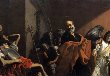 Šv. Petro išlaisvinimas iš kalėjimo. Mattia Preti, apie 1665.