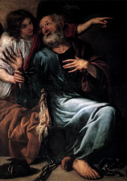 Angelas išlaisvina šv. Petrą. Antonio de Pereda, 1643.