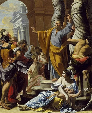 Šv. Petras pamokslauja Jeruzalėje. Charles Poërson, 1642.