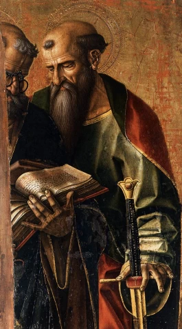 Šv. Petras ir šv. Paulius (detalė). Carlo Crivelli, apie 1490.