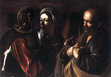 Šv. Petro išsižadėjimas. Caravaggio, apie 1610.