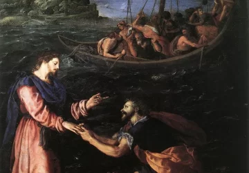 Šv. Petras eina vandeniu. Alessandro Allori, 1590.