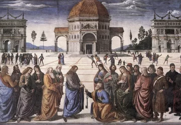 Kristus perduoda raktus šv. Petrui. Pietro Perugino, 1481-82.