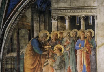 Šv. Petras įšventina šv. Steponą djakonu. Fra Angelico, 1447-49.