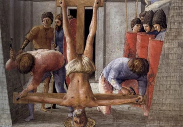 Šv. Petro nukryžiavimas. Masaccio, 1426.