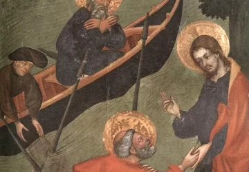 Šv. Petras eina vandeniu. Lluis Borrassa, 1411-13.