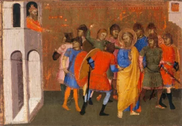 Šv. Petro suėmimas (San Pier Madžiorė altoriaus detalė). Jacopo di Cione, 1370-71.