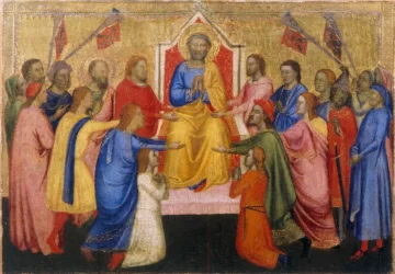 Šv. Petras soste Antiochijoje (San Pier Madžiorė altoriaus detalė). Jacopo di Cione, 1370-71.