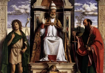 Šv. Petras soste su šventaisiais. Cima da Conegliano.