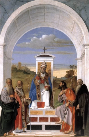 Šv. Petras soste su keturiais šventaisiais. Marco Basaiti.