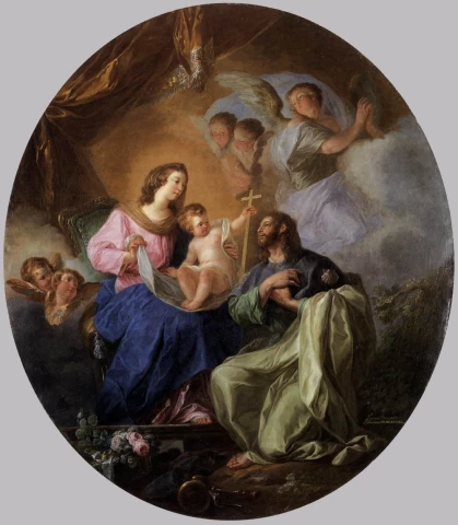 Mergelė ir kūdikėlis su šv. Jokūbu Didžiuoju. Luis Paret Y Alcazár, 1786.