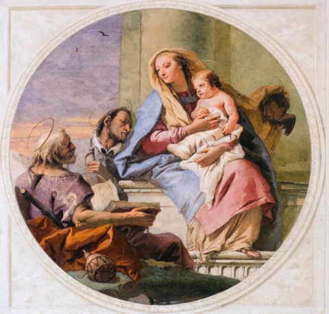 Mergelė ir kūdikėlis su šventaisiais. Giovanni Domenico Tiepolo, apie 1759.