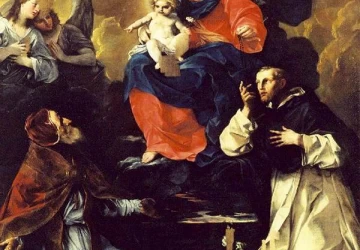 Mergelė ir kūdikėlis su angelais ir šventaisiais. Felice Torelli, 1700.