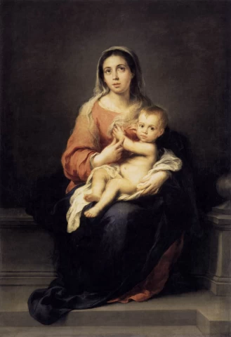 Madona ir kūdikėlis. Bartolomé Esteban Murillo, apie 1670.