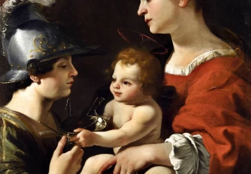 Mergelė ir kūdikėlis su arkangelu Mykolu. Rutilio Manetti, 1620.