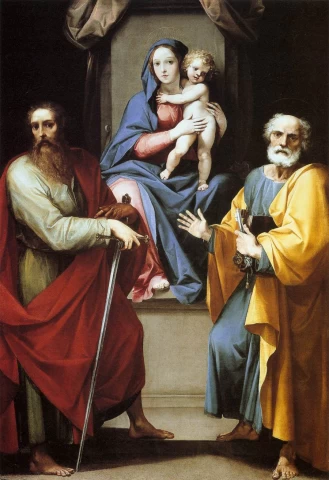 Madona ir kūdikėlis su šv. Petru ir šv. Pauliumi. Giuseppe Cesari, 1608-09.