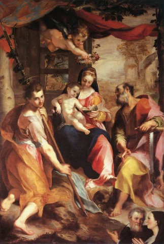 Mergelė ir kūdikėlis su šv. Simonu ir šv. Judu (San Simonės Madona). Federico Fiori Barocci, apie 1567.