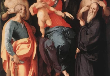 Madona ir kūdikėlis su šv. Ona ir kitais šventaisiais. Jacopo Pontormo, apie 1529.