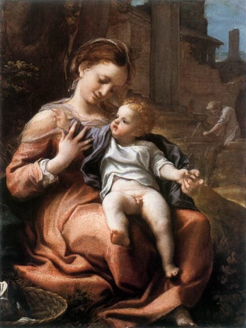 Madona su krepšiu. Correggio, apie 1524.
